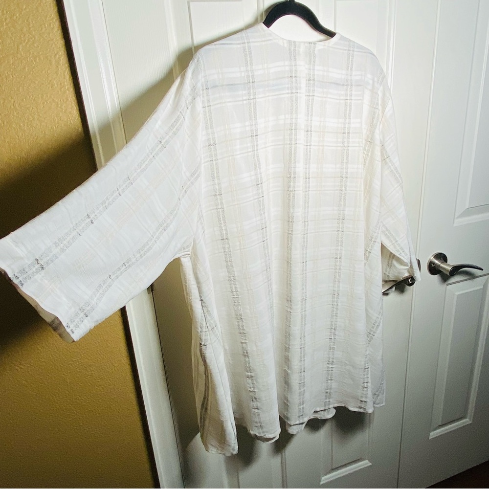 Lida Caputo Y2K Vintage Linen Blend Top Swim Cover Up Women's Plus size 2X - Picture 4 of 9